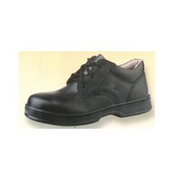 BLACK GRAIN LEATHER LACED ANKLE SHOE TE601X